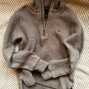 Polo by Ralph Lauren 4T kids Tan brown quarter zip Sweater
